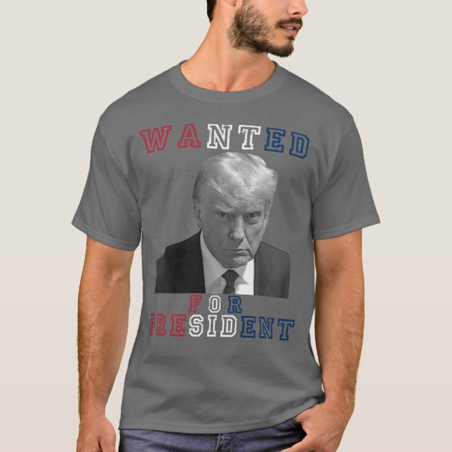 Camiseta Donald Trump Mugshot quiere ser presidente 2024 (Anverso)