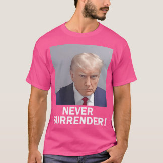 Camiseta Donald Trump nunca cede a Mug Shot presidente Vo