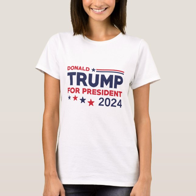 Camiseta Donald Trump para presidente 2024 (Anverso)
