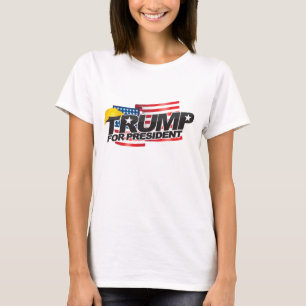 Camiseta Donald Trump para presidente (con pelo) Tee femeni