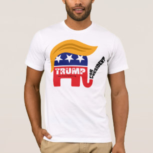 Camiseta Donald Trump Para Presidente GOP Elefante Pelo
