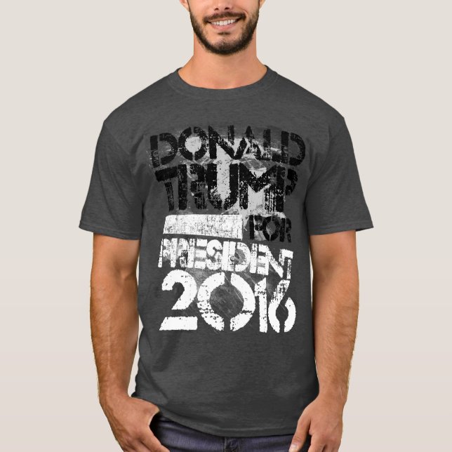 Camiseta Donald Trump para presidente Grunge (Anverso)