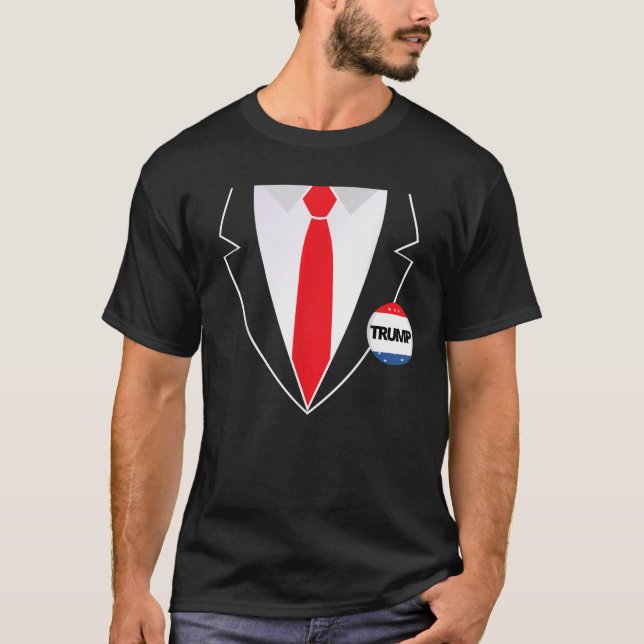 Camiseta Donald Trump perezoso traje de Halloween con camis (Anverso)