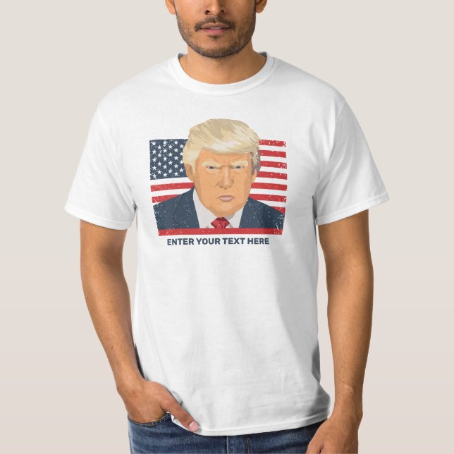 Camiseta Donald Trump Personalizado texto estadounidense (Anverso)