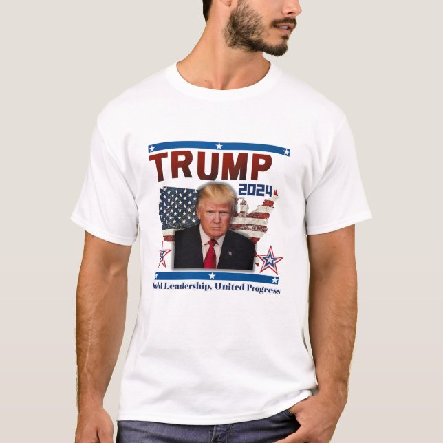 Camiseta Donald Trump Presidente 2024 Audaz Liderazgo (Anverso)