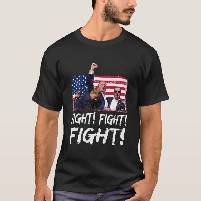 Camiseta Donald Trump pugna bandera de los norteamericanos  (Anverso)