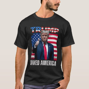 Camiseta Donald Trump salvó a Estados Unidos 47° toma de ma