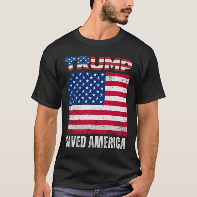 Camiseta Donald Trump salvó a Estados Unidos 47° toma de ma (Anverso)