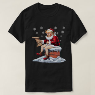 Camiseta Donald Trump Santa Defecando por la Chimenea Biden