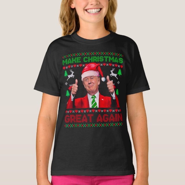 Camiseta Donald Trump Santa hace grandes a los Navidades de (Anverso)