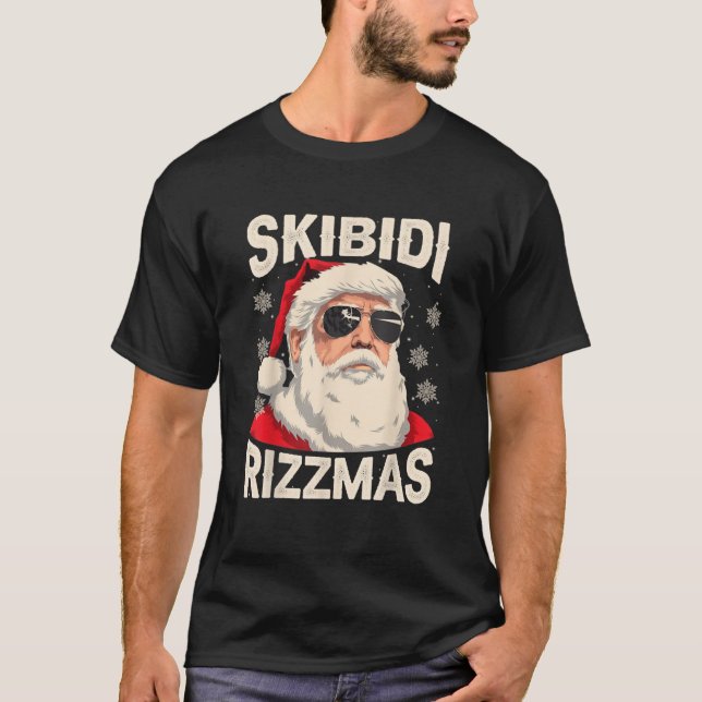 Camiseta Donald Trump Skibidi Rizzmas Navidades Santa Claus (Anverso)