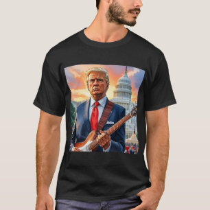 Camiseta Donald Trump tocando guitarra eléctrica en el Capi