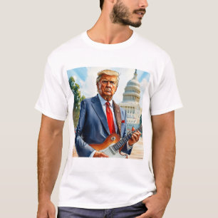 Camiseta Donald Trump tocando guitarra eléctrica en el Capi