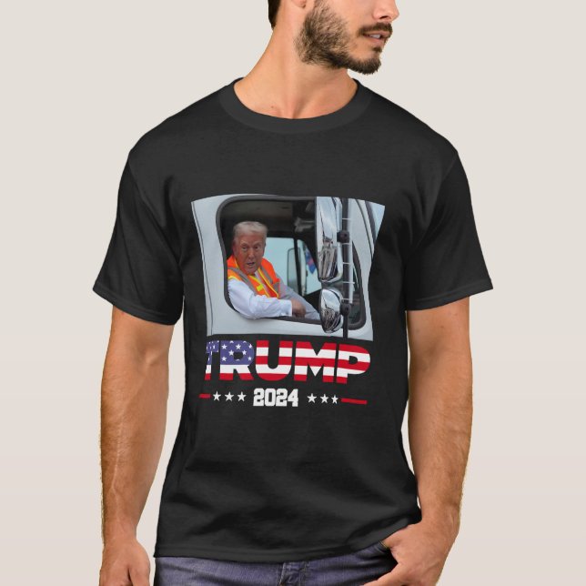 Camiseta Donald Trump viaja en camión de basura (Anverso)