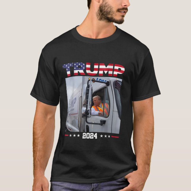 Camiseta Donald Trump viaja en camión de basura camión de b (Anverso)