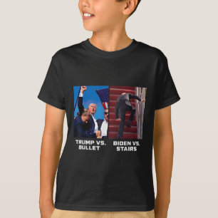 Camiseta Donald Trump vs. Bullet Biden vs Stairs Funny Trum