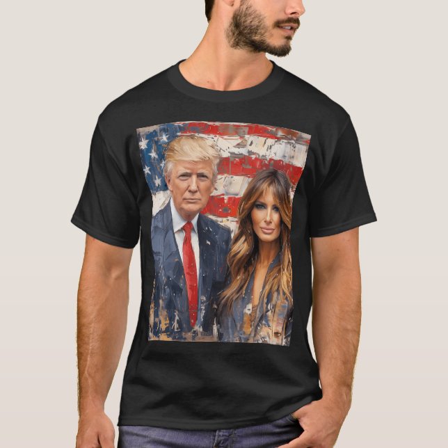 Camiseta Donald Trump Y Melania (Anverso)