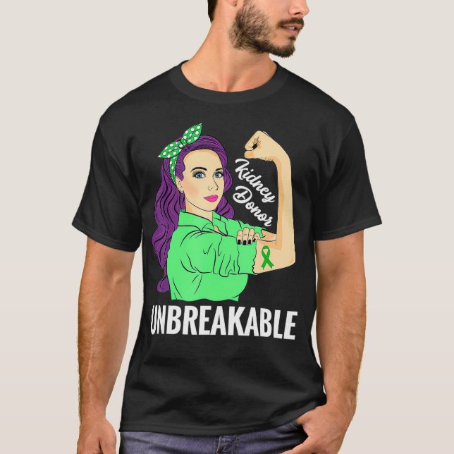 Camiseta Donante de riñones regalo inquebrantable para tras (Anverso)