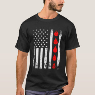 Camiseta Donante de sangre flebotomista bandera estadounide