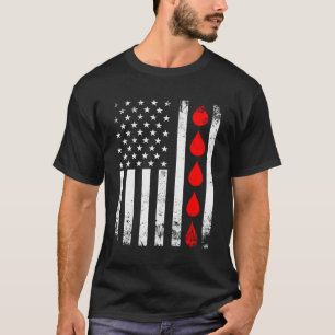 Camiseta Donante de sangre flebotomista bandera estadounide