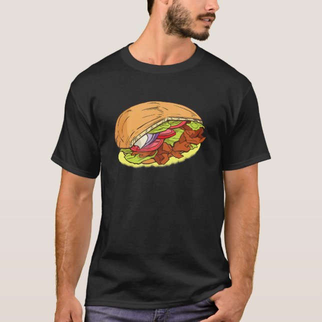 Camiseta Donante Kebab Con Oveja Kebab Salsa Tomate De Cupe (Anverso)