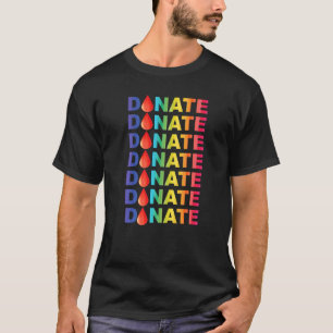 Camiseta Donar donación de sangre colorida