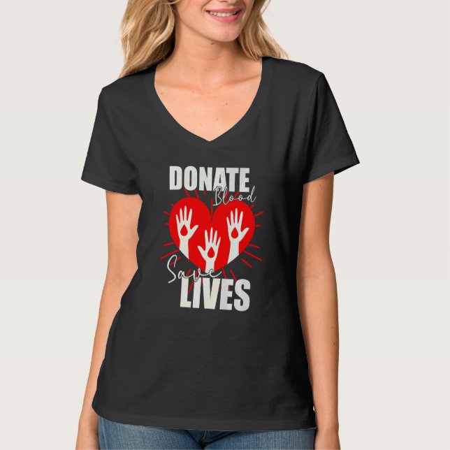 Camiseta Donar sangre salva vidas salvador de vida Sangre (Anverso)