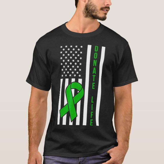 Camiseta Donar vida EE.UU. Órgano de la bandera de EE.UU. L (Anverso)