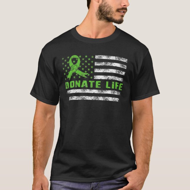 Camiseta Donar vidas EUA Bandera Americana trasplantar cami (Anverso)