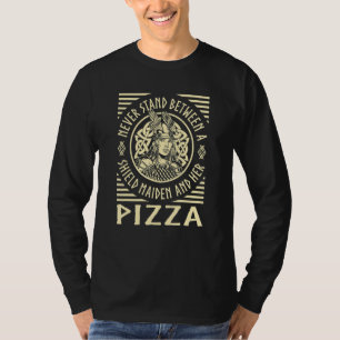 Camiseta Doncella Escudo Vikingo Amante Pizza Nórdico Diver