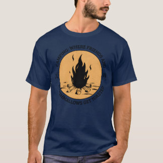 Camiseta donde amigos y malvaviscos se tostaron