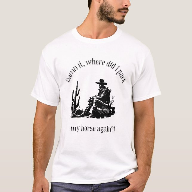 Camiseta ¿Dónde aparco mi caballo? (Anverso)