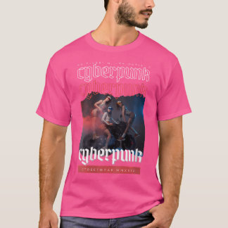 Camiseta Dónde Ciberpunk Chicas Moto Motocicleta Futurista