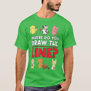 Camiseta ¿Dónde Dibuja La Línea Vegetable Fu