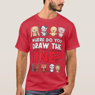 Camiseta ¿Dónde Dibuja La Línea Vegetable Fu