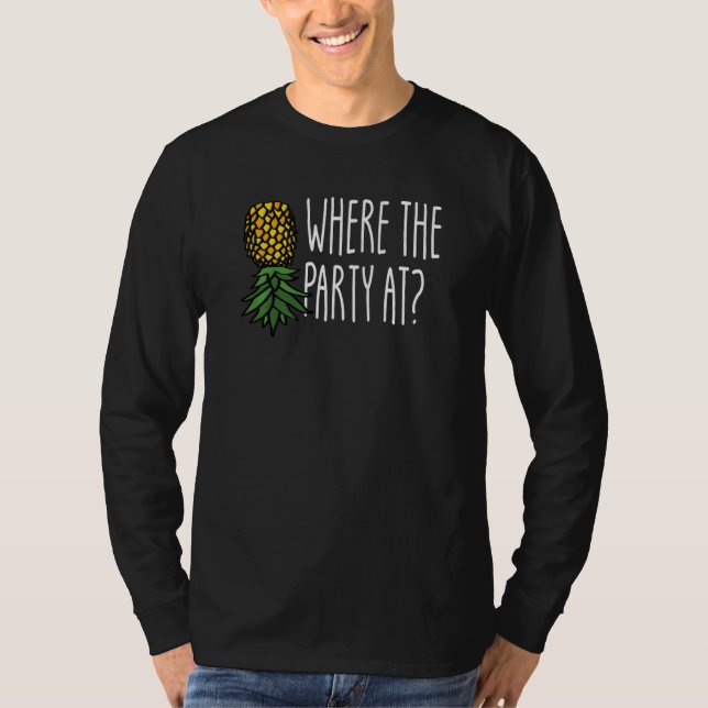 Camiseta Donde El Fiesta En Swinger Upside Down Pineapple (Anverso)