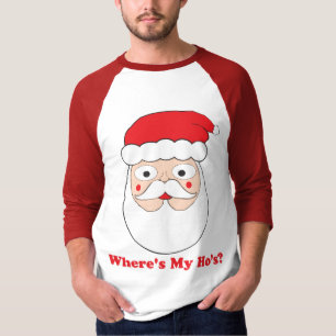 Camiseta ¿Donde es mi Ho? Papá Noel únicamente divertido