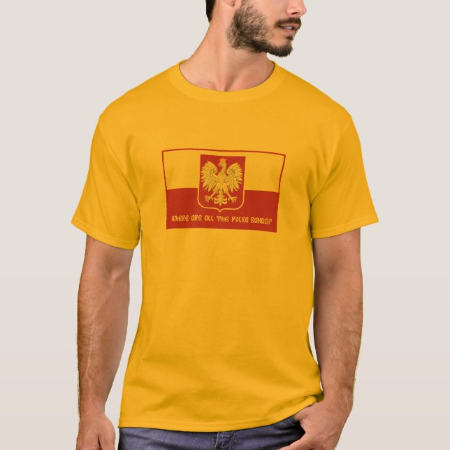 Camiseta ¿Dónde es toda la polca bandas? (Anverso)