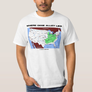 Camiseta Dónde está Dixie Alley (Mapa de los Estados Unidos