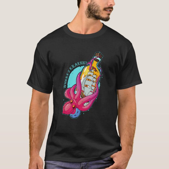 Camiseta ¿Dónde está el Octopus Kraken Sea Animal Tentacles (Anverso)