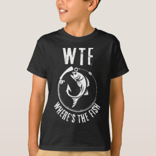 Camiseta ¿Dónde está el pescado para la afición a la pesca?