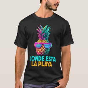 Camiseta Donde esta la obra divertida retro piña Sunglasse