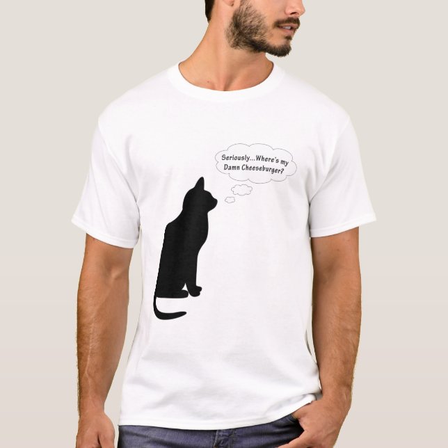 Camiseta ¿Dónde está mi cheeseburger? (Anverso)