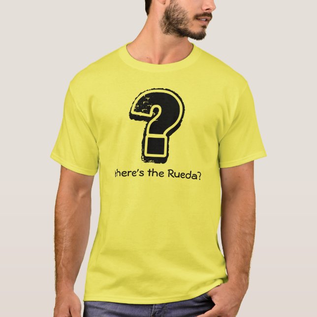 Camiseta ¿Dónde está Rueda? (Anverso)