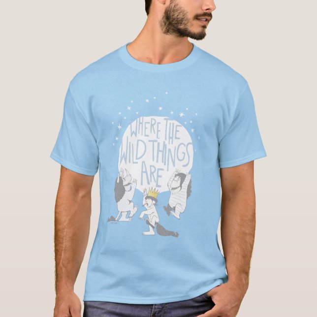 Camiseta Donde están las cosas salvajes | Luna y estrellas (Anverso)