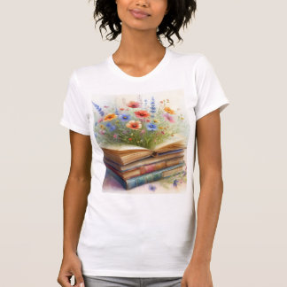 Camiseta Donde florecen las historias – Acuarelas de flores