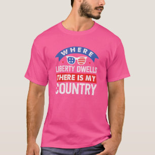 Camiseta Donde habita la libertad 4 de julio Bandera de Amé