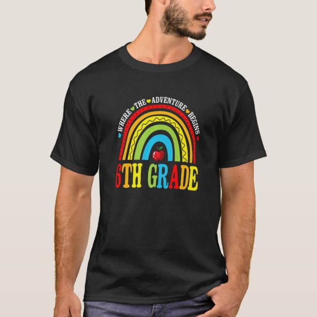 Camiseta Donde la aventura comienza primero el arco iris de (Anverso)