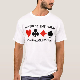 Camiseta ¿Dónde la mano usted se lleva a cabo en hacer una