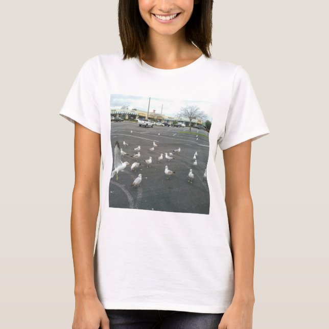 Camiseta Donde la playa para las gaviotas (Anverso)